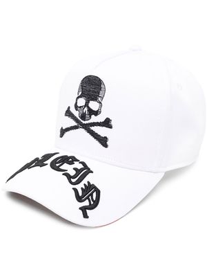 Philipp Plein Skull Bones baseball cap - White