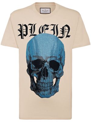 Philipp Plein skull crystal-embellished cotton T-shirt - Neutrals