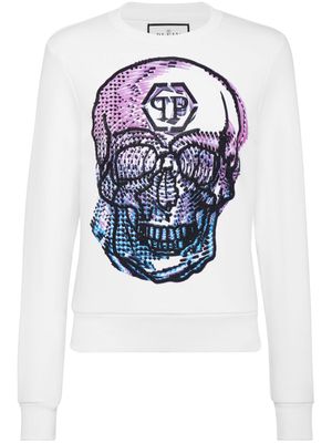 Philipp Plein Skull crystal-embellished sweatshirt - White