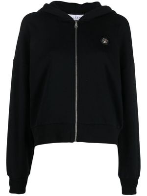Philipp Plein skull-embellished zip-up hoodie - Black