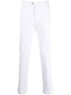 Philipp Plein skull embroidery straight-leg trousers - White