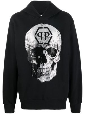 Philipp Plein skull logo-print hoodie - Black