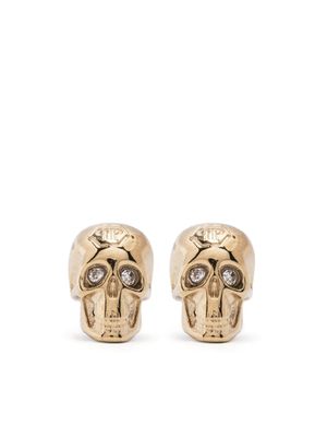 Philipp Plein skull logo-studs earrings - Gold