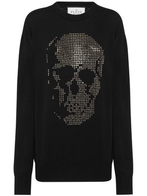 Philipp Plein skull-motif crystal-embellished sweatshirt - Black