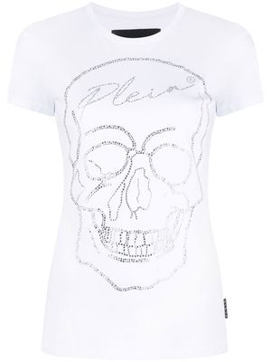 Philipp Plein skull motif rhinestone-embellished T-shirt - White