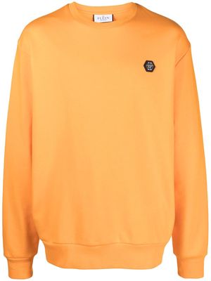 Philipp Plein skull-print crew-neck sweatshirt - Orange