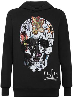 Philipp Plein skull-print crystal-embellished hoodie - Black
