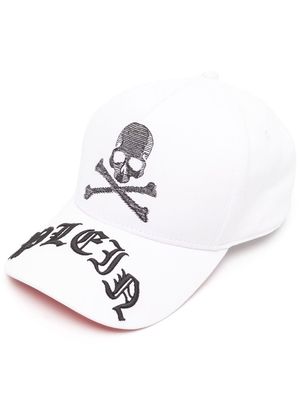 Philipp Plein skull-print detail baseball cap - White