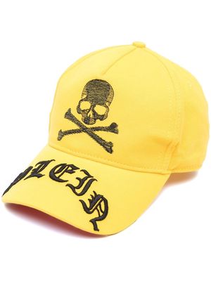 Philipp Plein skull-print detail baseball cap - Yellow