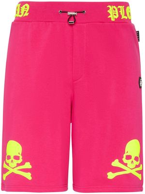 Philipp Plein skull-print drawstring track shorts - Pink