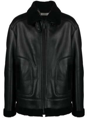Philipp Plein skull-print leather jacket - Black