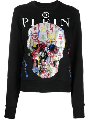 Philipp Plein skull-print long-sleeve sweatshirt - Black