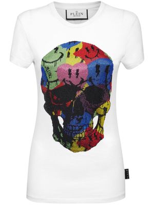 Philipp Plein skull-print rhinestones-embellishment T-shirt - White