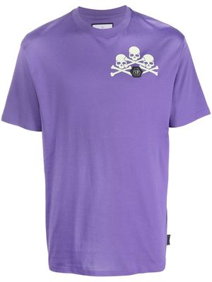 Philipp Plein Skull-print short-sleeve T-shirt - Purple