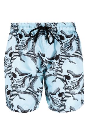 Philipp Plein skull-print swimming shorts - Blue
