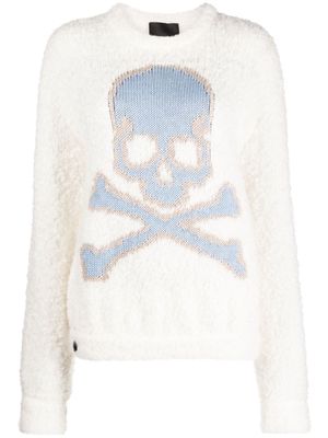 Philipp Plein Skull&Bones knitted jumper - Neutrals