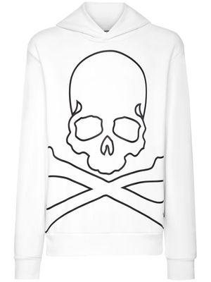 Philipp Plein Skull&Bones long-sleeved hoodie - White