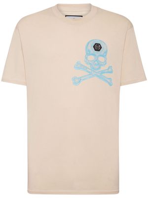 Philipp Plein Skull&Bones-print cotton T-shirt - Neutrals