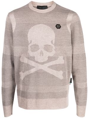 Philipp Plein Skull&Bones wool-blend jumper - Neutrals