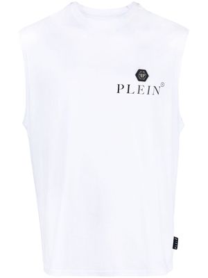 Philipp Plein sleeveless cotton tank-top - White