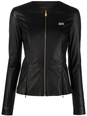 Philipp Plein slim-fit leather jacket - Black