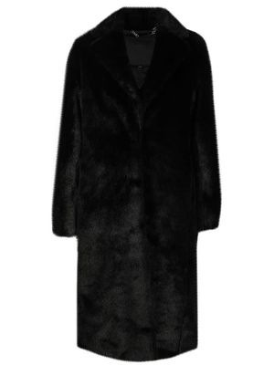 Philipp Plein slogan-print faux-fur coat - Black
