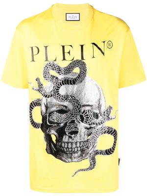 Philipp Plein Snake-print short-sleeve T-shirt - Yellow