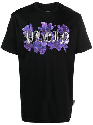 Philipp Plein SS Flowers round-neck T-shirt - Black