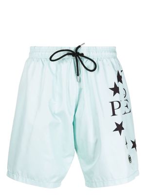 Philipp Plein Star-logo swim shorts - Blue