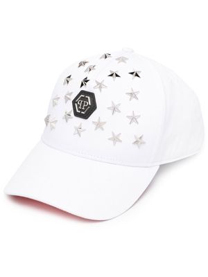 Philipp Plein star stud embellished baseball hat - White