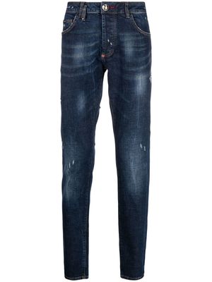 Philipp Plein straight-leg ripped jeans - Blue