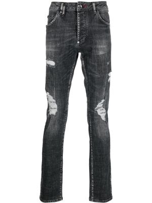 Philipp Plein straight-leg ripped jeans - Grey