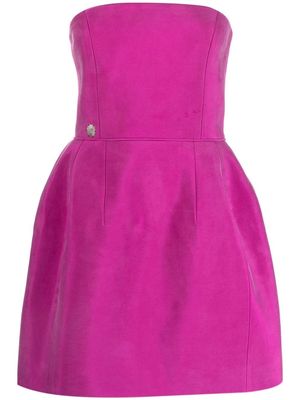 Philipp Plein strapless silk mini dress - Pink