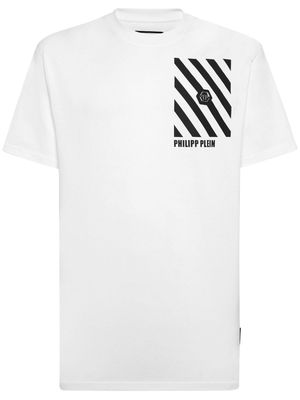 Philipp Plein striped cotton T-shirt - White