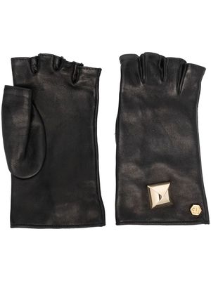 Philipp Plein stud-embellished driver gloves - Black