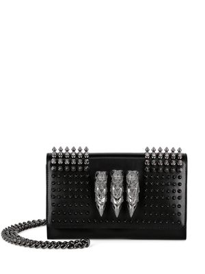 Philipp Plein stud-embellished leather clutch bag - Black