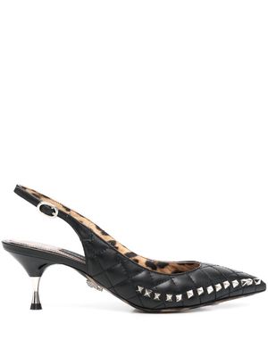 Philipp Plein stud-embellished mid-heeled pumps - Black