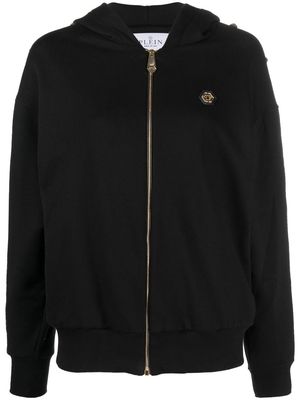 Philipp Plein studded zip-front hoodie - Black