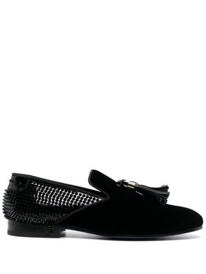 Philipp Plein Studs velvet loafers - Black