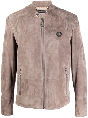 Philipp Plein Suede Padded jacket - Grey
