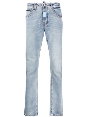 Philipp Plein Supreme logo-plaque straight-leg jeans - Blue