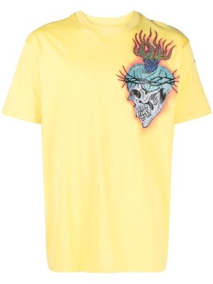 Philipp Plein tattoo-print detail T-shirt - Yellow