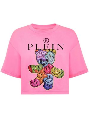 Philipp Plein teddy bear-print cotton T-shirt - Pink