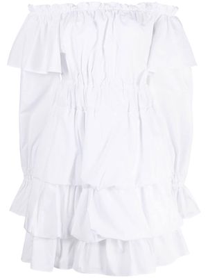Philipp Plein tiered mini dress - White