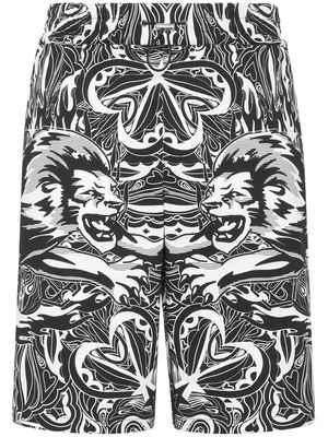 Philipp Plein Tribal Circus-print cotton shorts - Black