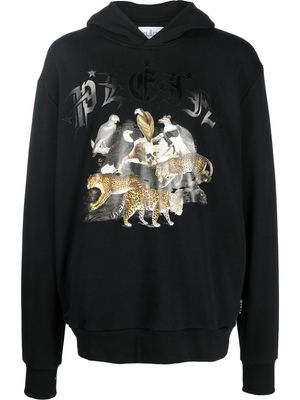 Philipp Plein True Romance logo print hoodie - Black