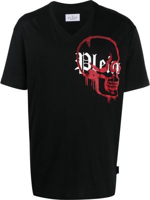 Philipp Plein V-neck logo T-shirt - Black