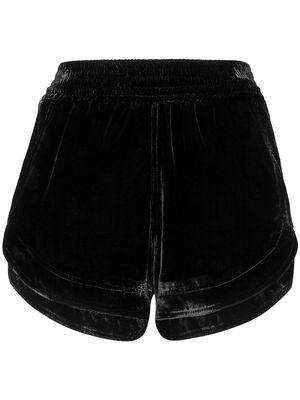 Philipp Plein velvet elasticated-waist shorts - Black