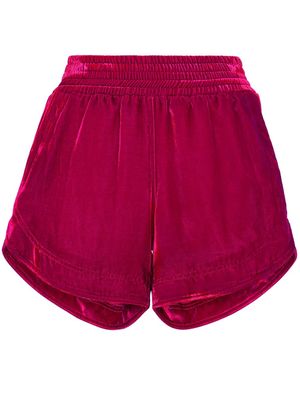 Philipp Plein velvet elasticated-waist shorts - Pink