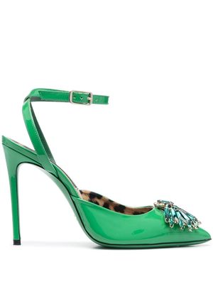 Philipp Plein vernice 110mm crystal-embellished pumps - Green